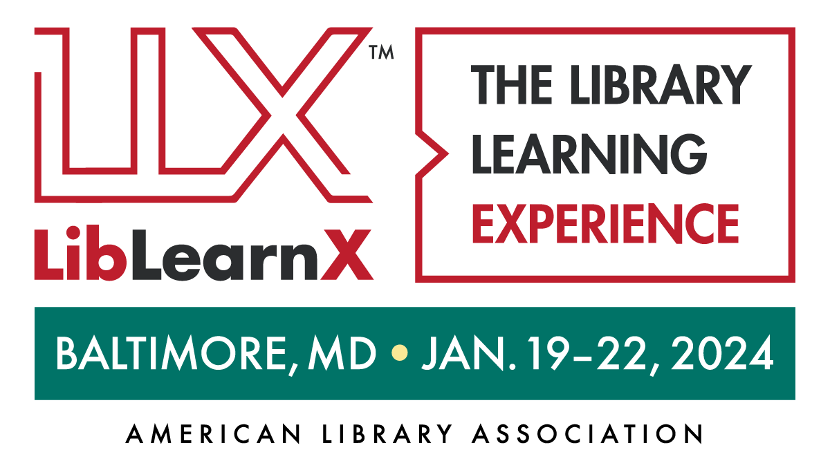 Horizontal Logo: LLX LibLearnX, The Library Learning Experience, Baltimore, January 19–22, 2024