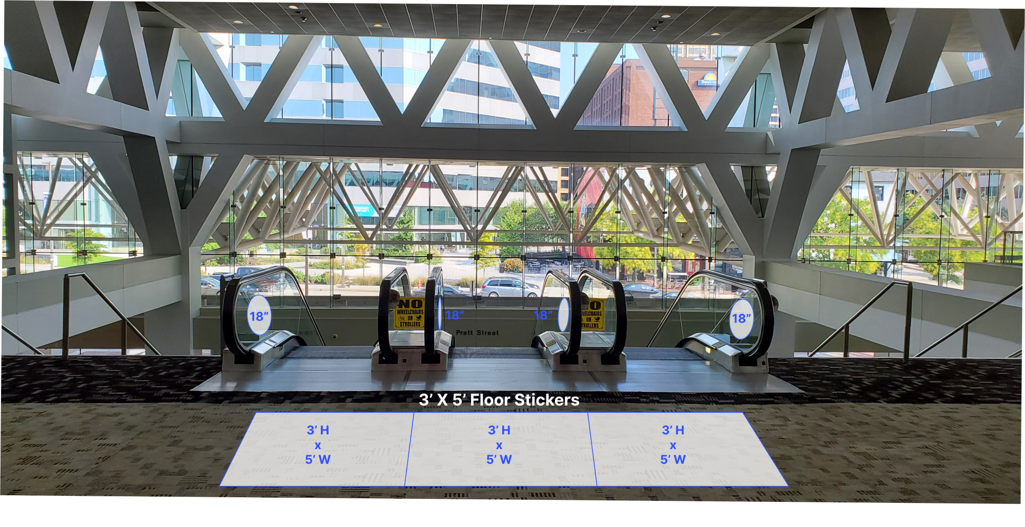 Escalator Floor Stickers