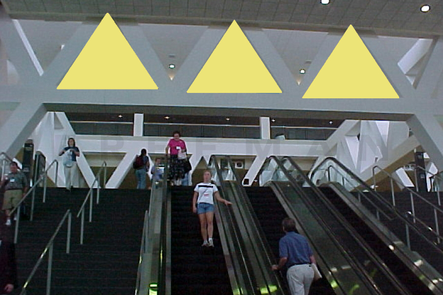 Triangle Banners in Lobby